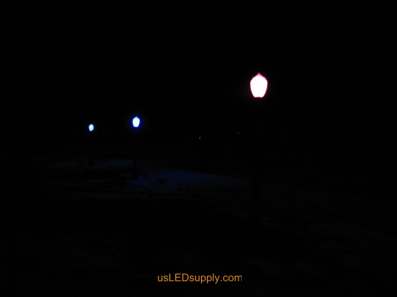 DIY Driveway post lights utilizing RGB LED Flexible Strip and DMX Controllers.