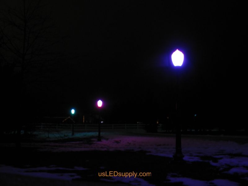 DIY Driveway post lights utilizing RGB LED Flexible Strip and DMX Controllers.
