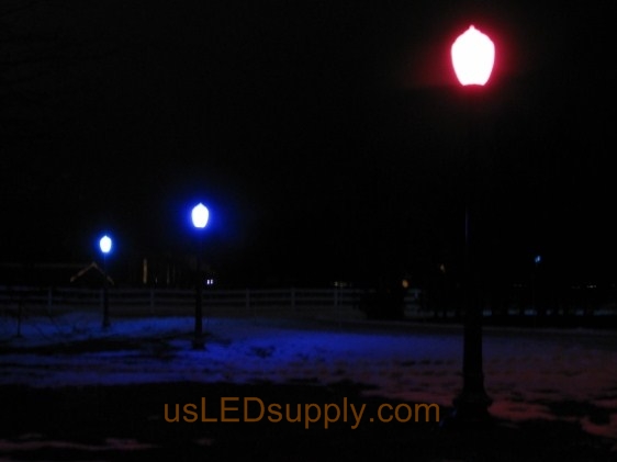 DIY Driveway post lights utilizing RGB LED Flexible Strip and DMX Controllers.