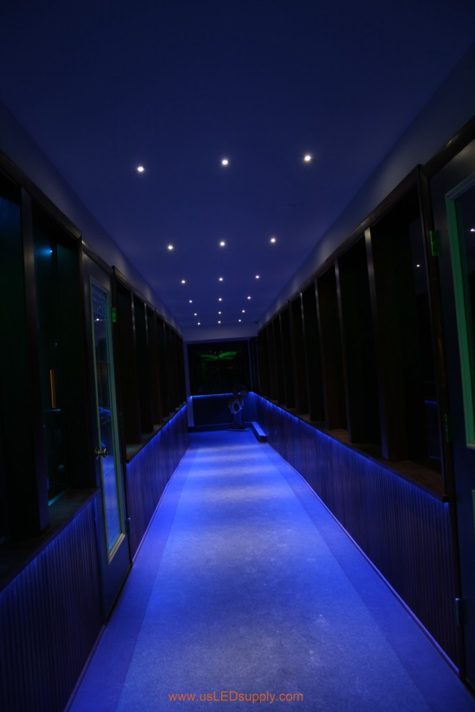 Hallway Accent Lighting with RGB Flexible LED Strips and 4 zones of color.
