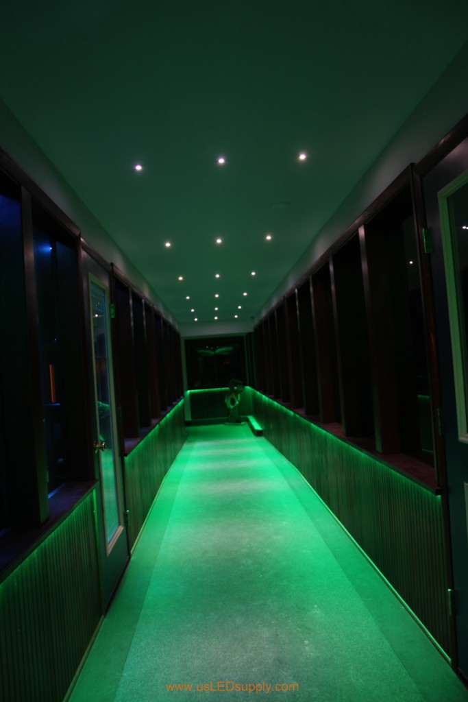 Hallway Accent Lighting with RGB Flexible LED Strips and 4 zones of color.
