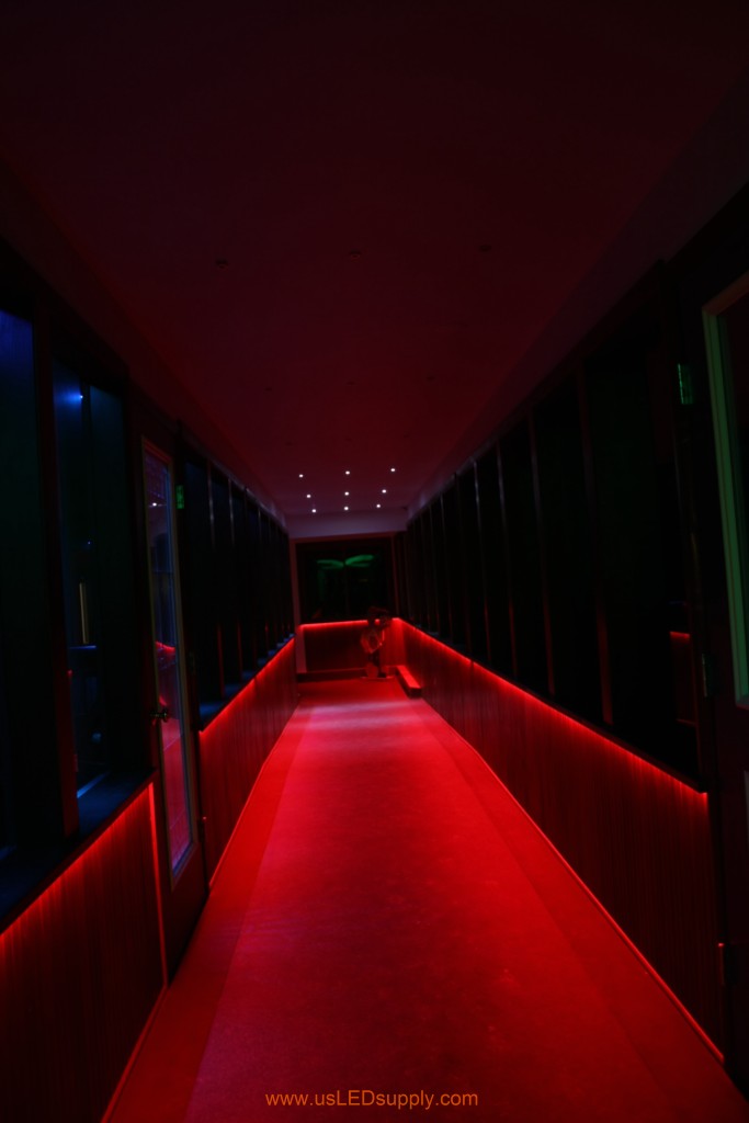 Hallway Accent Lighting with RGB Flexible LED Strips and 4 zones of color.