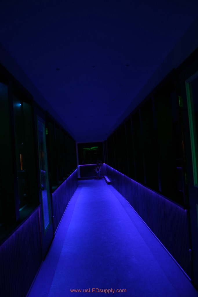 Hallway Accent Lighting with RGB Flexible LED Strips and 4 zones of color.