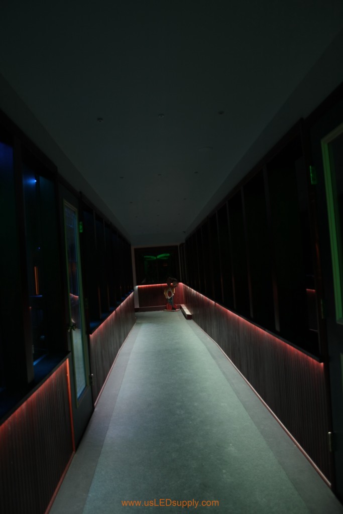 Hallway Accent Lighting with RGB Flexible LED Strips and 4 zones of color.