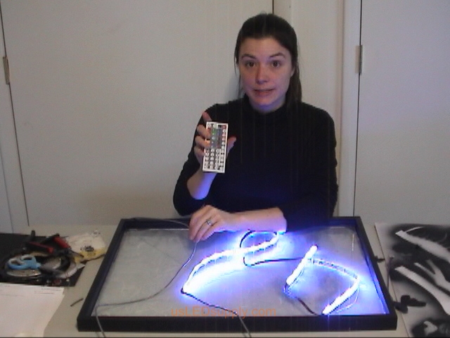 Test RGB LED strips in silhouette art to see if you have completed all of the connections correclty.