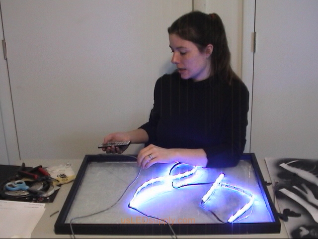 Test RGB LED strips in silhouette art to see if you have completed all of the connections correclty.