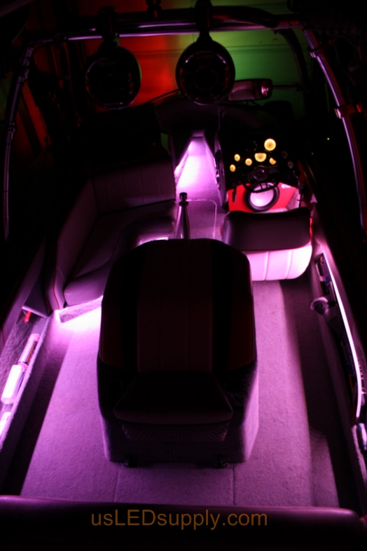 Inside of a Malibu Sunsetter decked out with color changing RGB LED Lights.