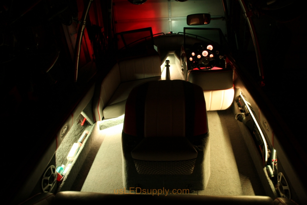 Inside of a Malibu Sunsetter decked out with color changing RGB LED Lights.