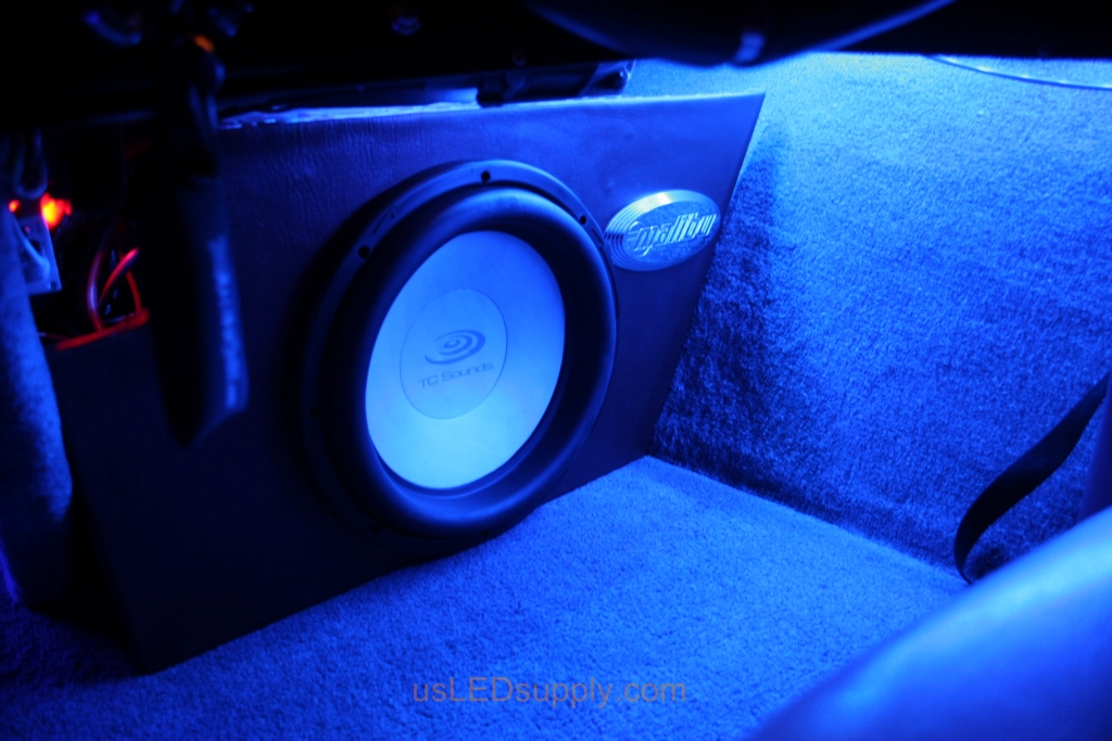Inside of a Malibu Sunsetter decked out with color changing RGB LED Lights.