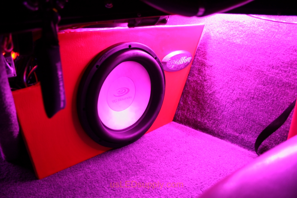 Inside of a Malibu Sunsetter decked out with color changing RGB LED Lights.