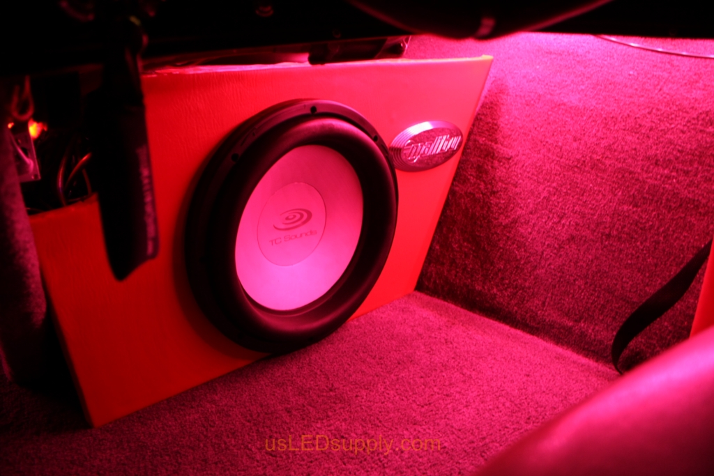 Inside of a Malibu Sunsetter decked out with color changing RGB LED Lights.