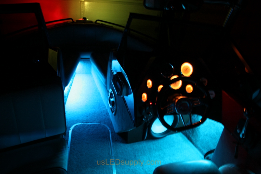 Inside of a Malibu Sunsetter decked out with color changing RGB LED Lights.