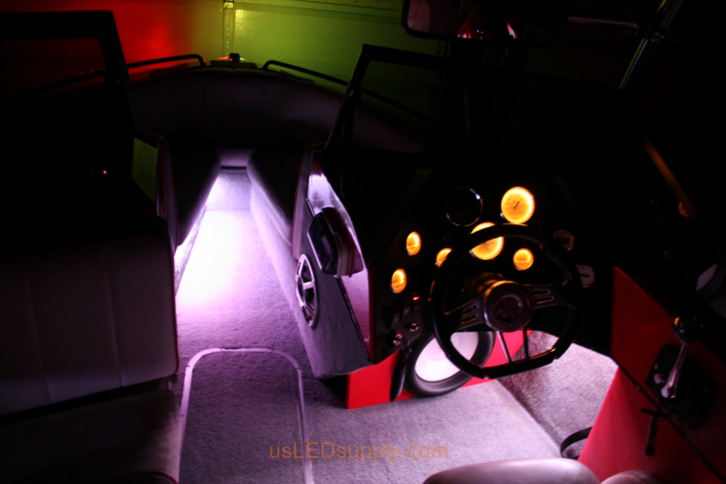 Inside of a Malibu Sunsetter decked out with color changing RGB LED Lights.