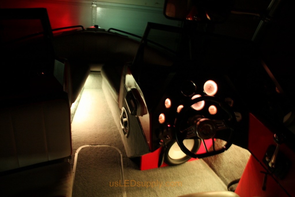 Inside of a Malibu Sunsetter decked out with color changing RGB LED Lights.