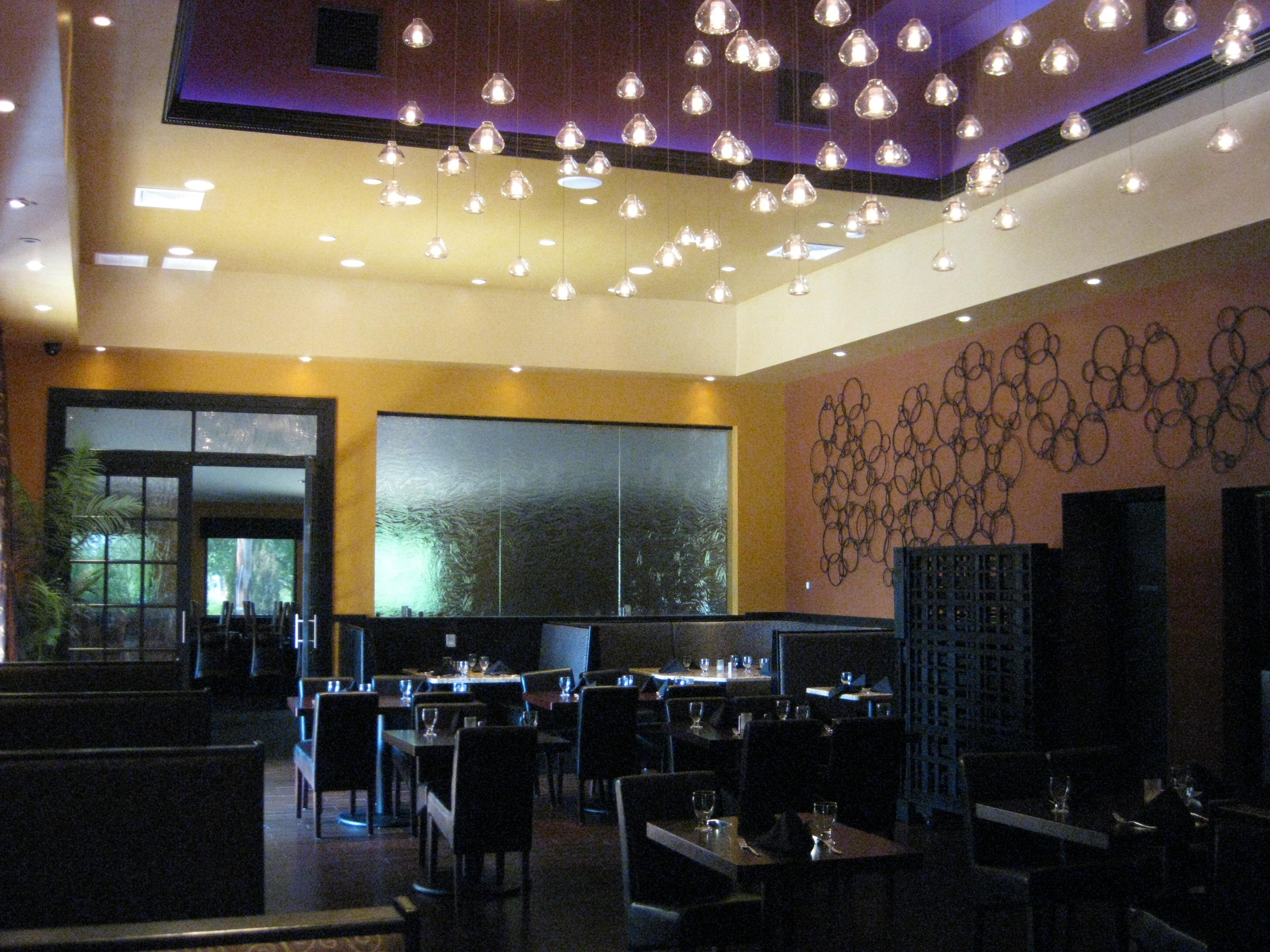 Luchento's Ristrante with RGB LED Lights used in the seating area.