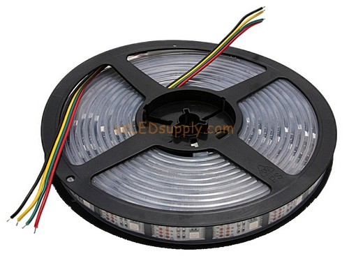 5V RGB Flexible LED Strip 16' Roll (Digital Point Control) (160x WS-2801 chips / 160 Led) IP-68