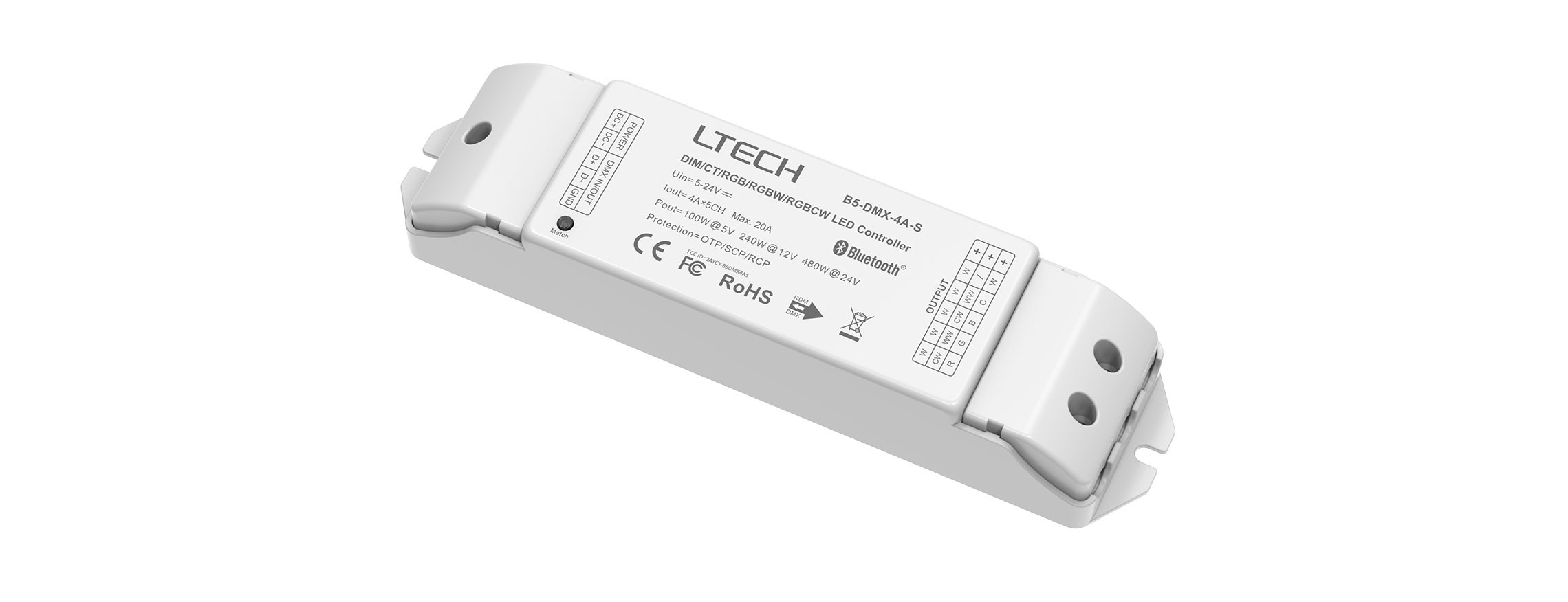 B5-DMX-4A-S DMX/Bluetooth Constant Voltage LED Controller
