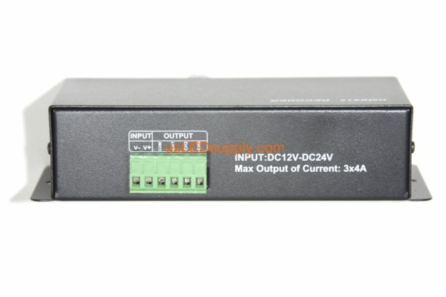 Back of RGB DMX Decoder XLR + RJ-45