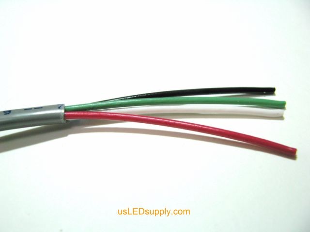 18-4 Power Cable with stripped outer gray sheath