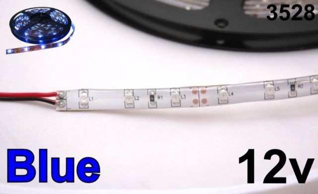 12v Blue Flexible LED 3528 Strip 16' Roll