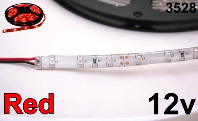 12V Red Flexible LED 3528 Strip16' Roll