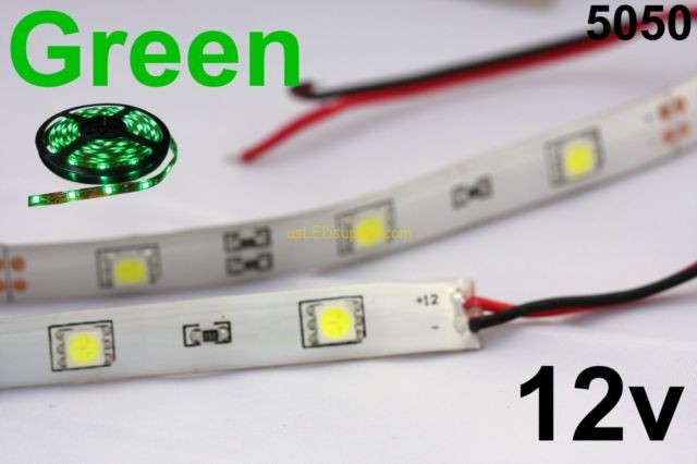 12V Green Flexible LED Strip 16' Roll