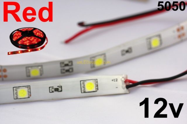 12V Red Flexible LED Strip 16' Roll