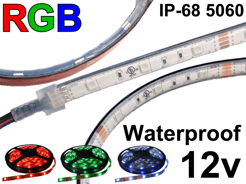 Klasseværelse håndflade interpersonel 12V RGB Waterproof Flexible LED Strip 16' Roll