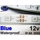 12V Blue Waterproof flexible LED Strip 16' Roll