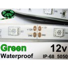 12V Green waterproof flexible LED strip 16' roll