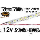 12V Warm White Flexible LED Strip 16' Reel (High Output) 60/M 300/Roll 2400k-2600k Un-Coated (Non waterproof) 