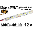 12V Natural White Flexible LED Strip (IP-65) (High Output) 60/M 300/Roll 2900k-3200k 