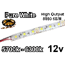 12v Pure/Cool White Flexible LED Strip (IP-65) High Output 60/M 300/Reel 5700k-6300K
