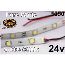 24v Pure/Cool White Flexible LED Strip (IP-65) 30/M 150/Roll 5700k-6300K