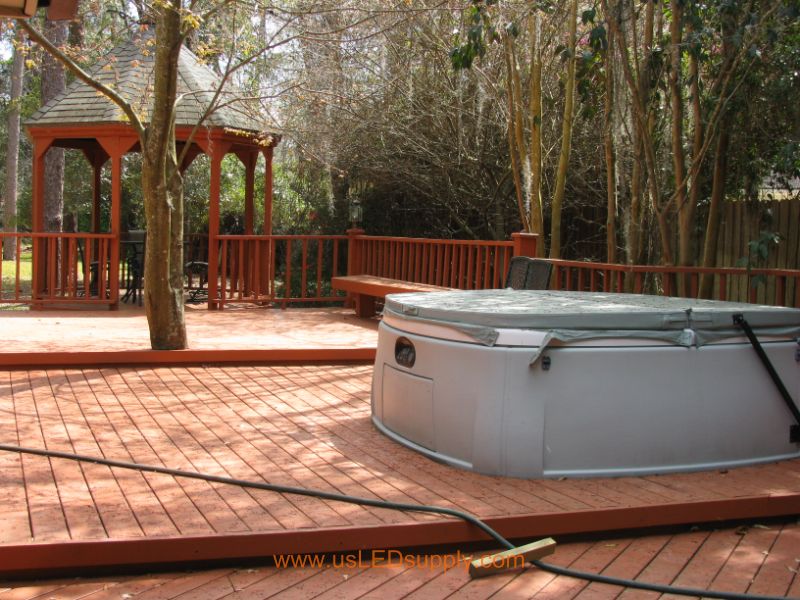 This is another view angle of this deck, including the hot tub.