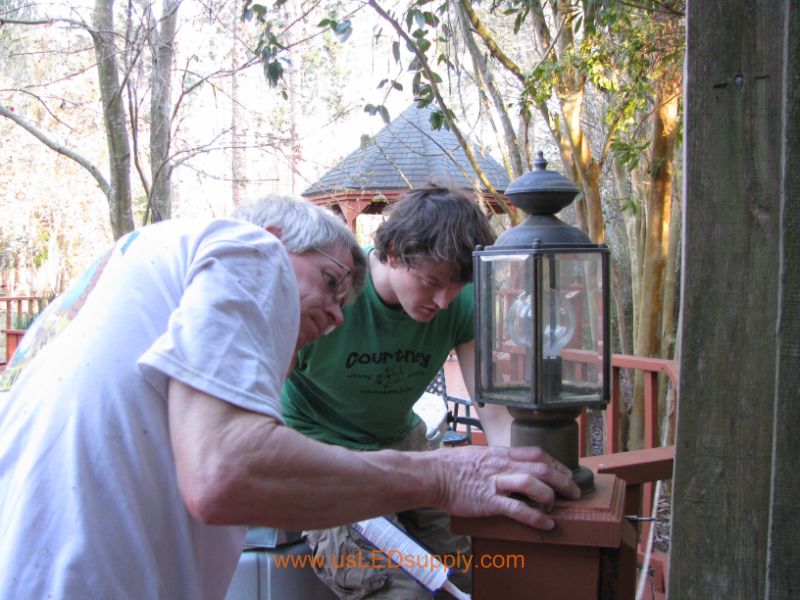 Waterproof Silicon to help afix the flexible LED strips permanently to the undersides of the deck railings.