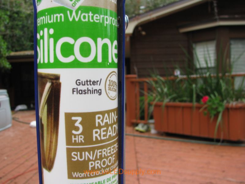 Waterproof Silicon to help afix the flexible LED strips permanently to the undersides of the deck railings.