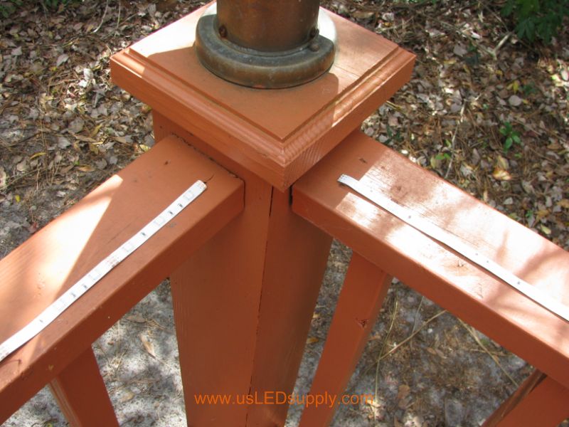 Lay out flexible LED Strip on top of the deck railing