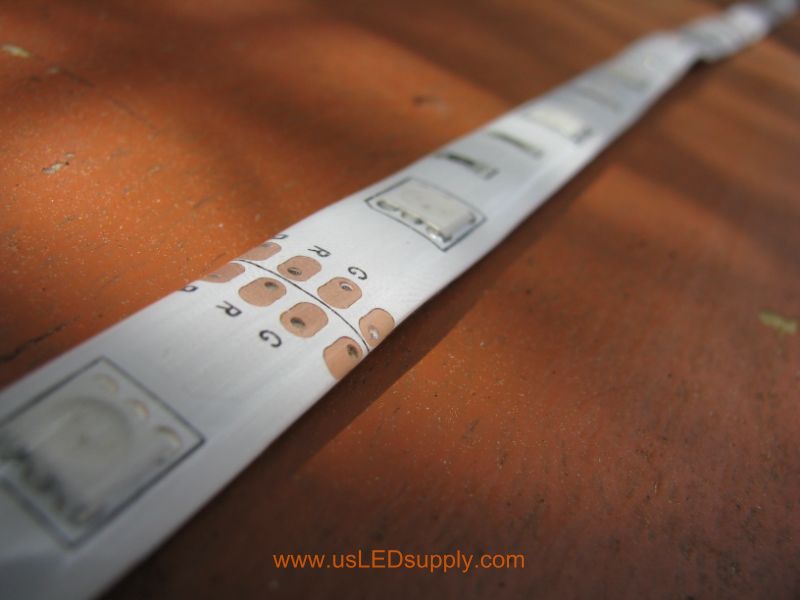 Lay out flexible LED Strip on top of the deck railing