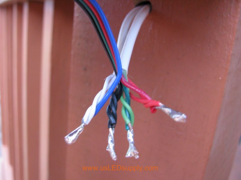 Soldering is another option for joining the 22-4 control cable and wires on the end of the flexible LED strips.  These must be waterproofed with silicon afterwards.