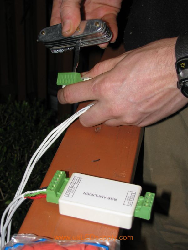 We used multiple RGB LED amplifiers for the LED lights used for this deck.