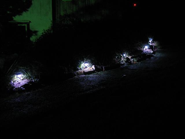 Old Garden Path Lights refurbished with color changing RGB LED Modules.