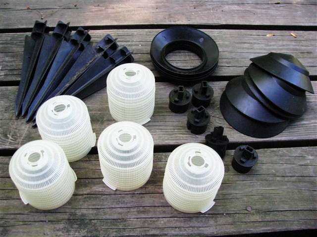 Old Garden Path Lights disassembled and ready for their LED upgrade.