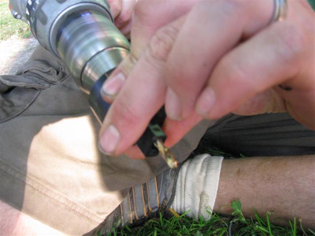 You may need to make the holes in the bottom connector bigger if the cables do not fit.
