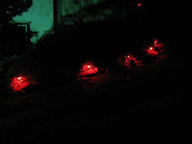 Old Garden Path Lights refurbished with color changing RGB LED Modules.