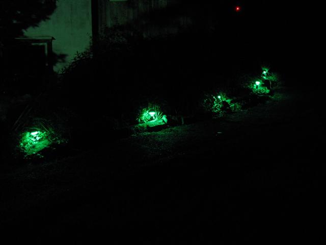 Old Garden Path Lights refurbished with color changing RGB LED Modules.