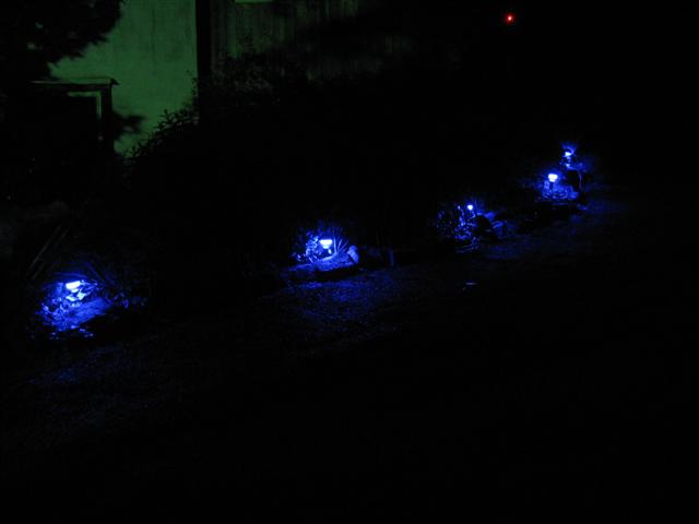 Old Garden Path Lights refurbished with color changing RGB LED Modules.