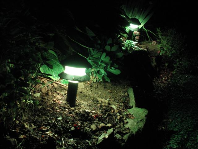 Old Garden Path Lights refurbished with color changing RGB LED Modules.