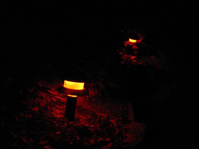 Old Garden Path Lights refurbished with color changing RGB LED Modules.