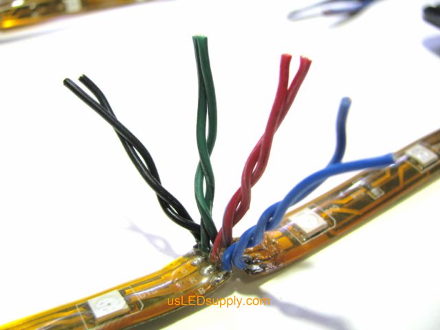 Crimp connection wires twisted on strips which are end-to-end